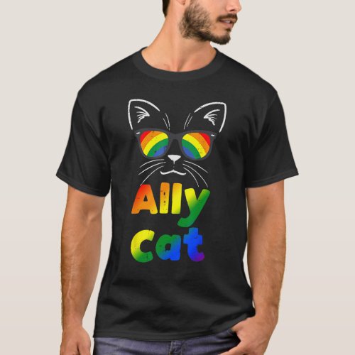 Ally Cat Transgender Trans Pride Stuff Flag Transs T_Shirt