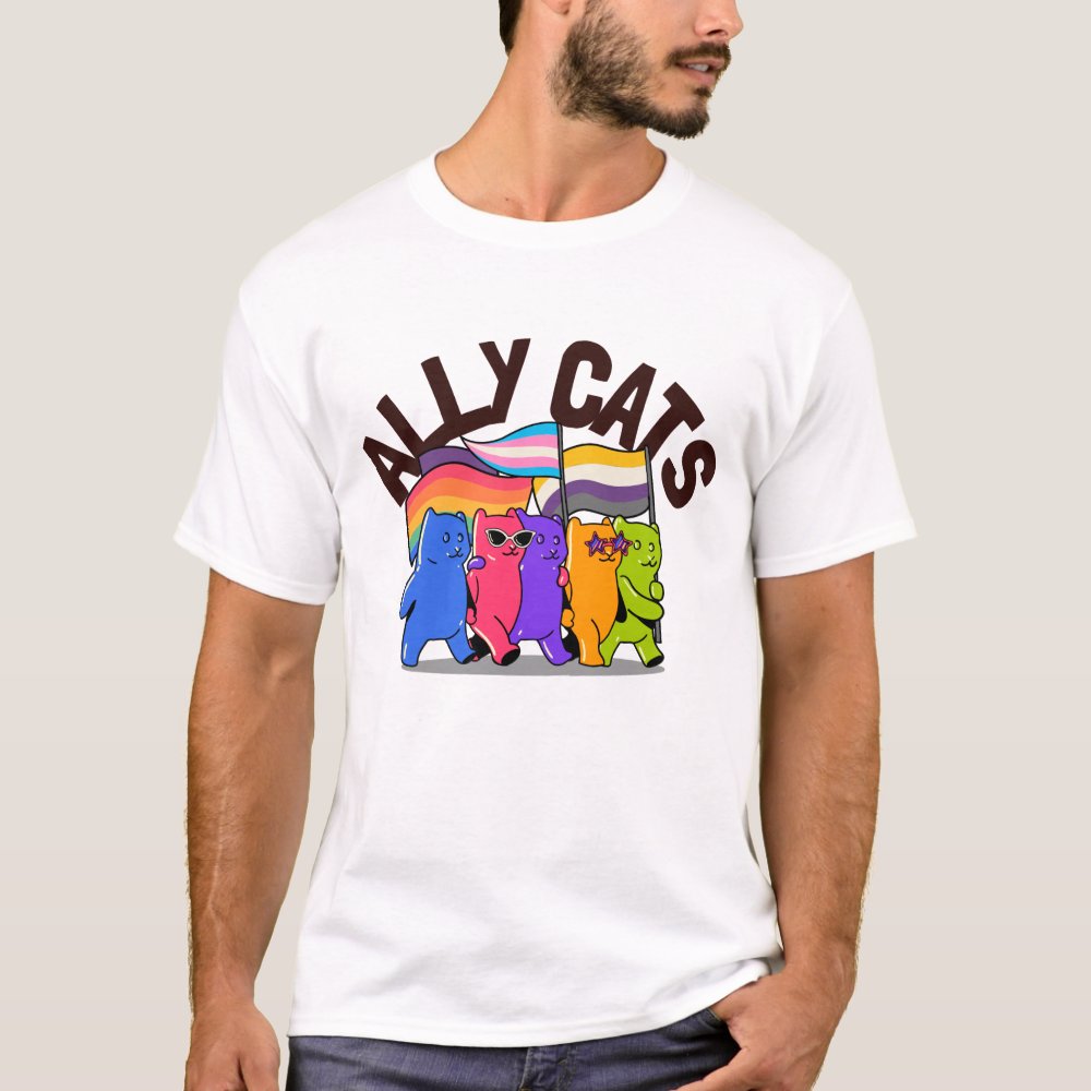 Ally Cats LGBT Equality Support Personalized T-Shirt