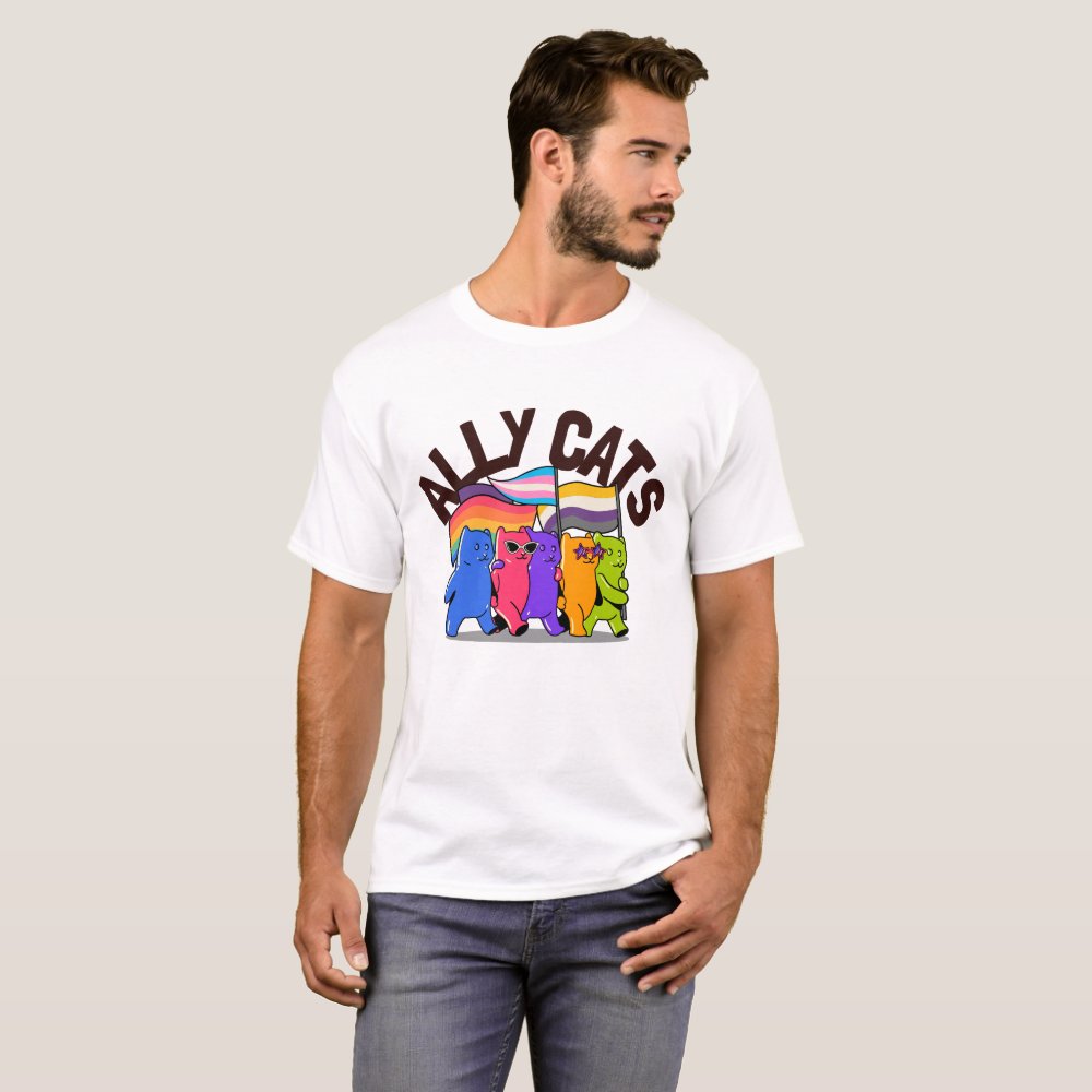 Ally Cats LGBT Equality Support Personalized T-Shirt