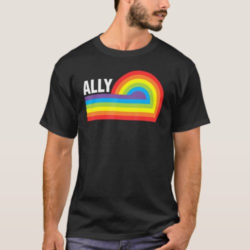 Ally Color Rainbow LGBTQ Community Gay Pride Gende T_Shirt