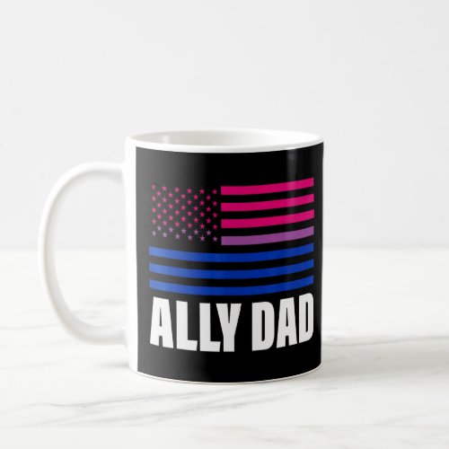 Ally Dad Bisexual Flag Lgbt Gay Pride  Coffee Mug