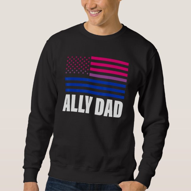 Ally Dad Bisexual Flag Lgbt Gay Pride Sweatshirt (Front)
