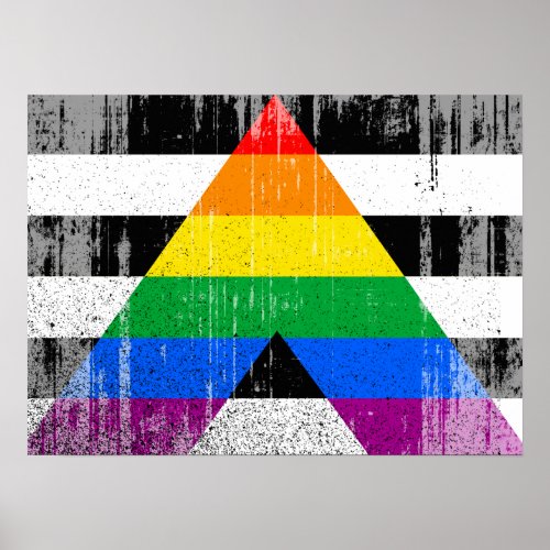 ALLY FLAG DISTRESSED _png Poster