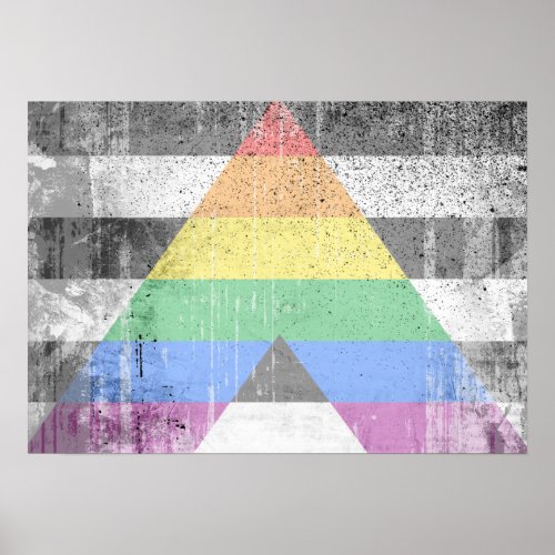 ALLY FLAG DISTRESSED _png Poster