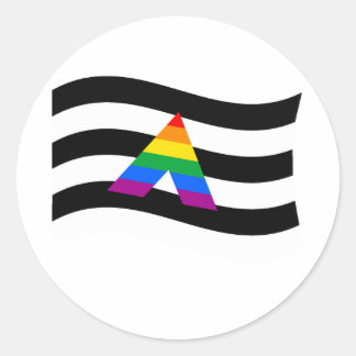 ALLY FLAG WAVING CLASSIC ROUND STICKER