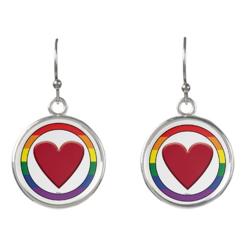 Ally Heart LGBT Gay Lesbian Transgender Earrings