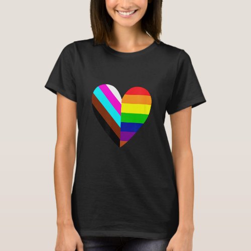 Ally Heart LGBTQ Rainbow Flag Gay Pride Graphics  T_Shirt