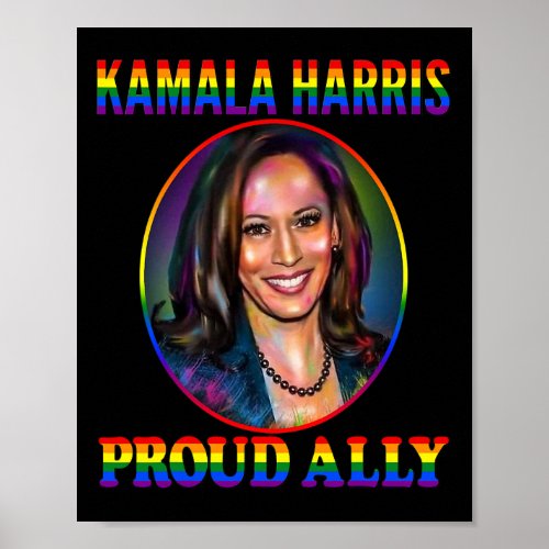 Ally Kamala Harris Our Vp Lgbt Flag Gay Pride Mont Poster