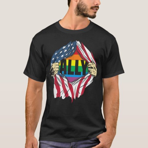 Ally LGBT Movement Gay Transgender Pride Parade T_Shirt