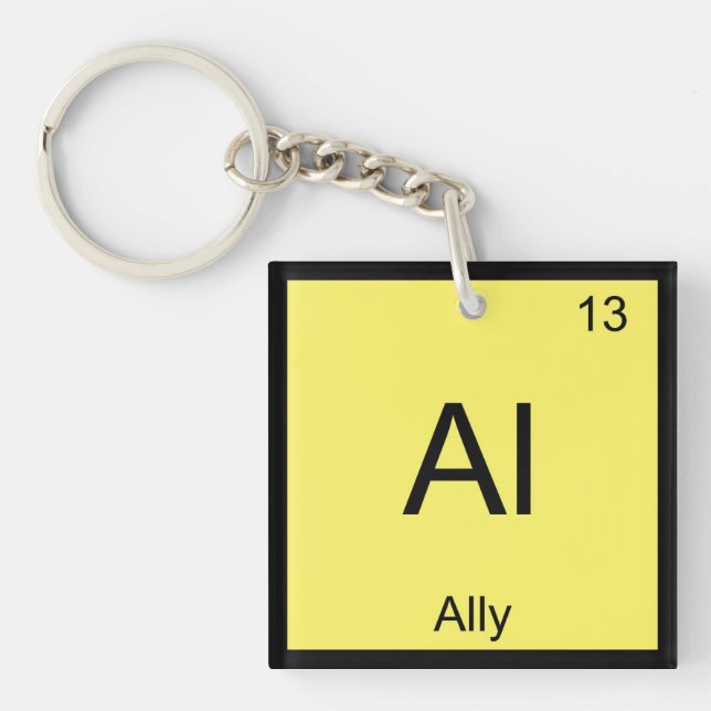 Ally Name Chemistry Element Periodic Table Keychain (Front)