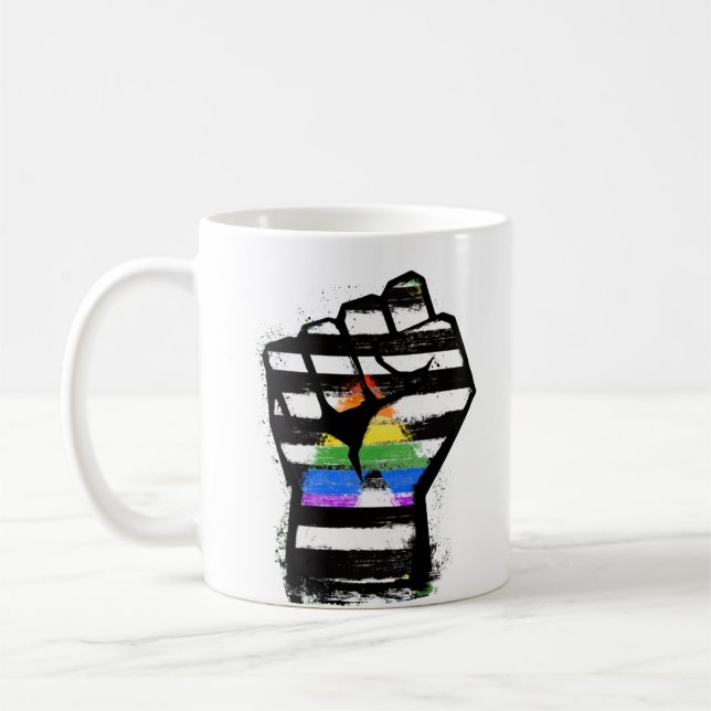 Ally Pride Fist Coffee Mug (Left)