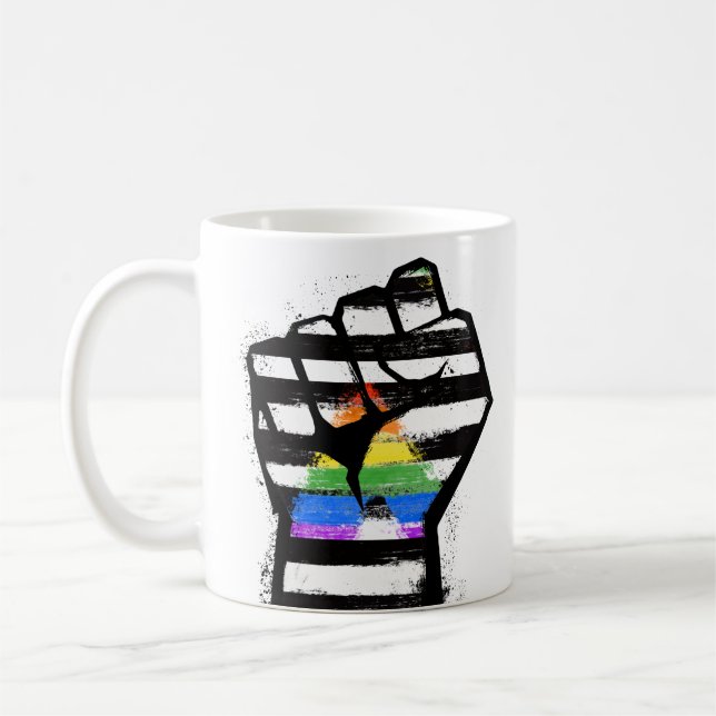 Ally Pride Fist Coffee Mug (Left)