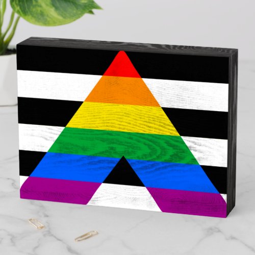 Ally Pride Flag Wooden Box Sign