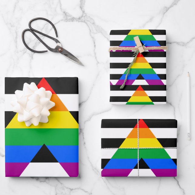 Ally Pride Flag Wrapping Paper Sheets (Front)