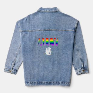 Ally Pride LGBTQ Equality Rainbow Lesbian Gay Tran Denim Jacket