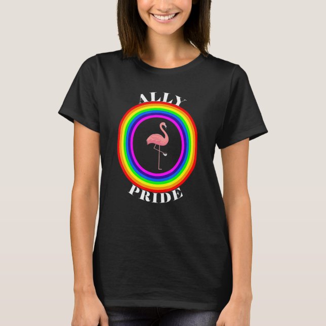 Ally Pride LGBTQ Equality Rainbow Lesbian Gay Tran T-Shirt (Front)