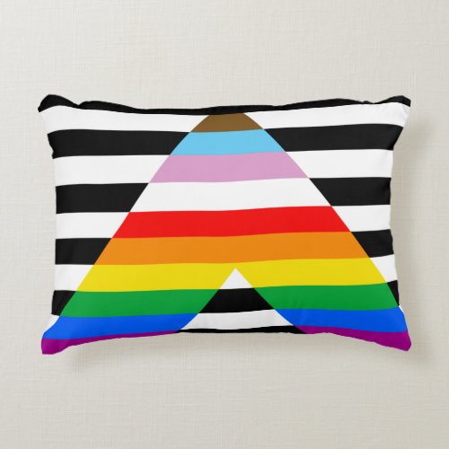 Ally Progress Pride Flag Accent Pillow