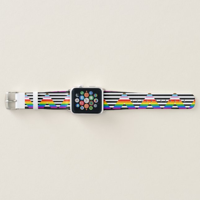 Ally Progress Pride Flag Apple Watch Band (Front)