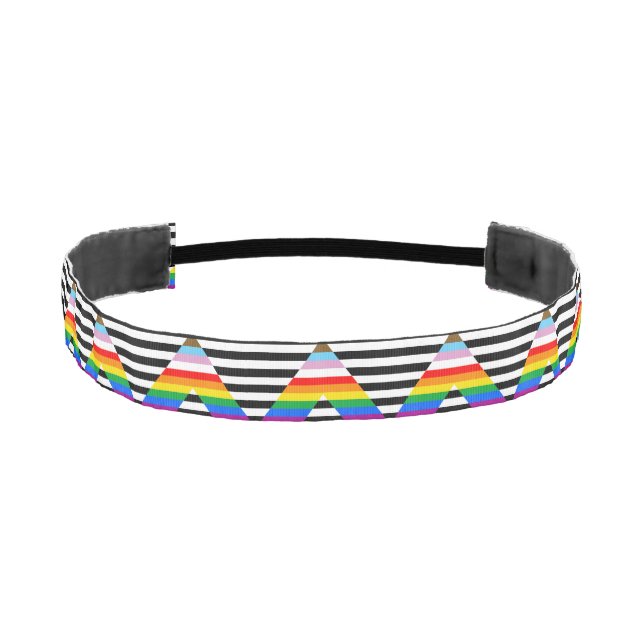 Ally Progress Pride Flag Athletic Headband (Front)