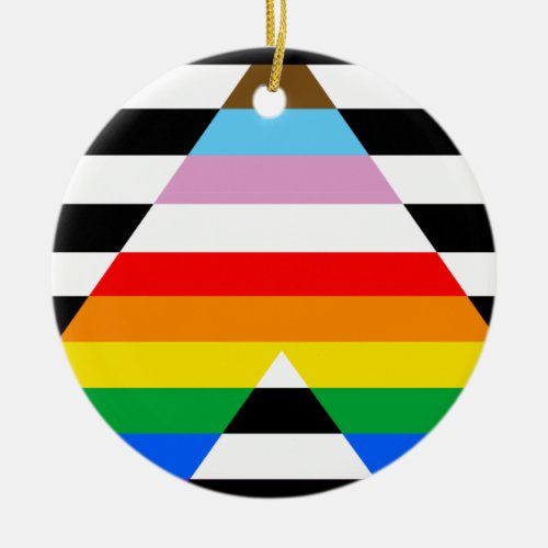 Ally Progress Pride Flag Ceramic Ornament