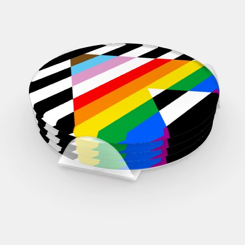 Ally Progress Pride Flag Coaster Set