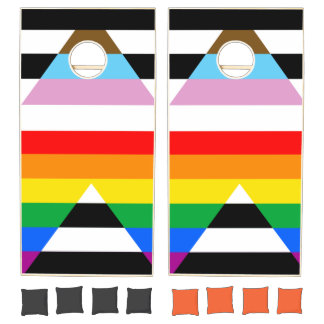 Ally Progress Pride Flag Cornhole Set