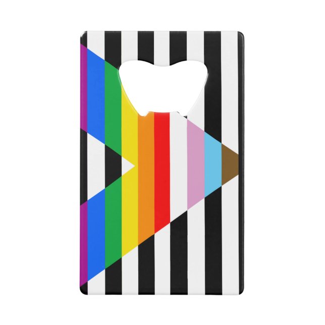 Ally Progress Pride Flag Credit Card Bottle Opener (Front)