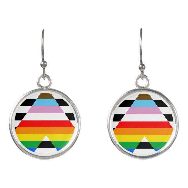 Ally Progress Pride Flag Earrings (Front)