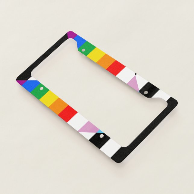 Ally Progress Pride Flag License Plate Frame (3/4)