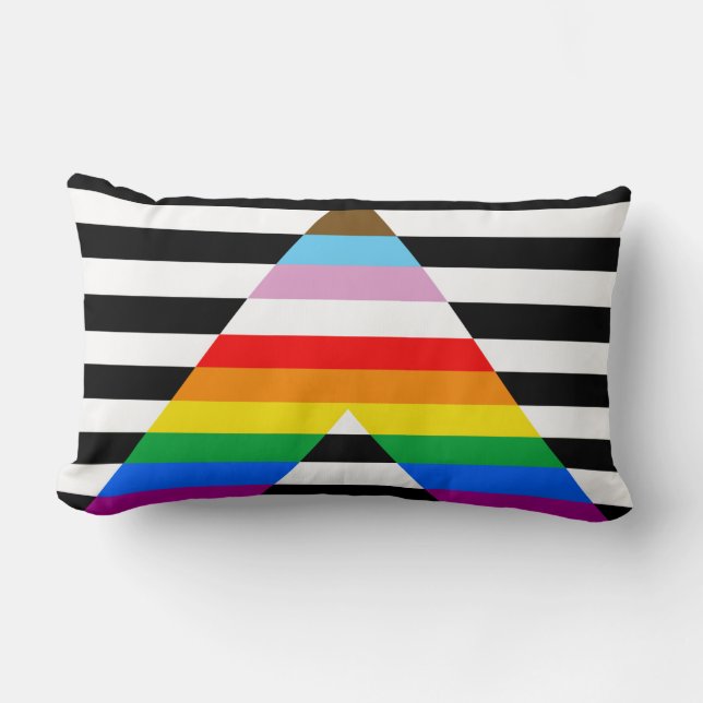 Ally Progress Pride Flag Lumbar Pillow (Front)