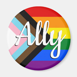 Ally | Progress Pride Flag  Magnet