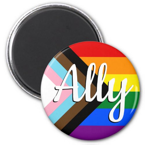 Ally  Progress Pride Flag  Magnet
