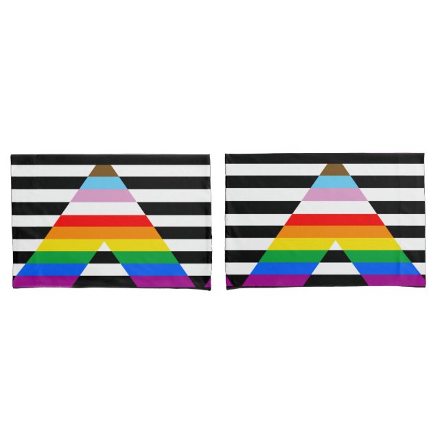 Ally Progress Pride Flag Pillow Case (Front-Set)