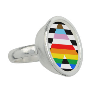 Ally Progress Pride Flag Ring