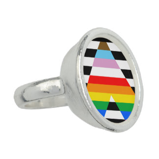 Ally Progress Pride Flag Ring