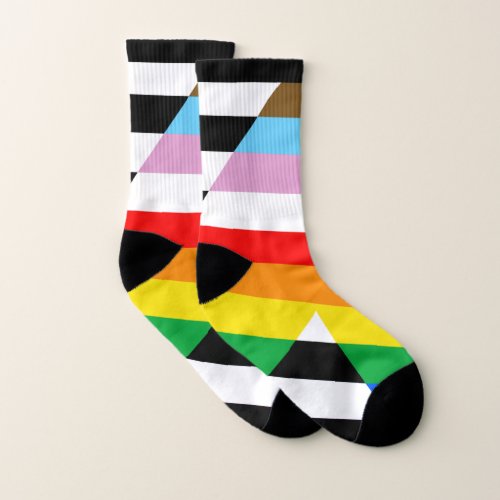 Ally Progress Pride Flag Socks