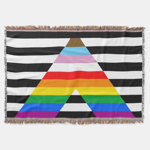 Ally Progress Pride Flag Throw Blanket