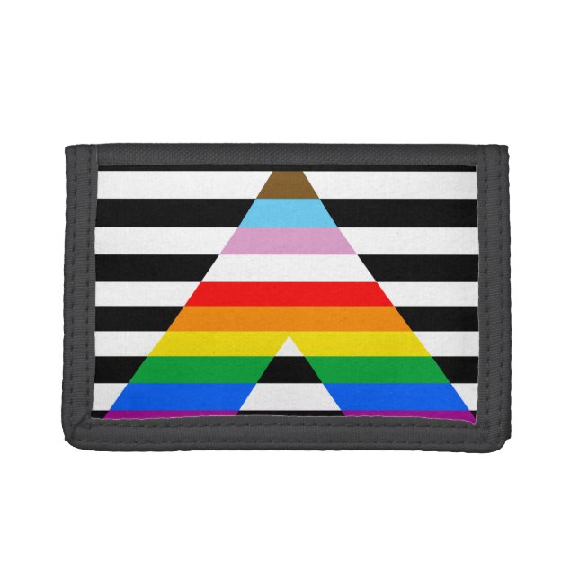 Ally Progress Pride Flag Tri-fold Wallet (Front)