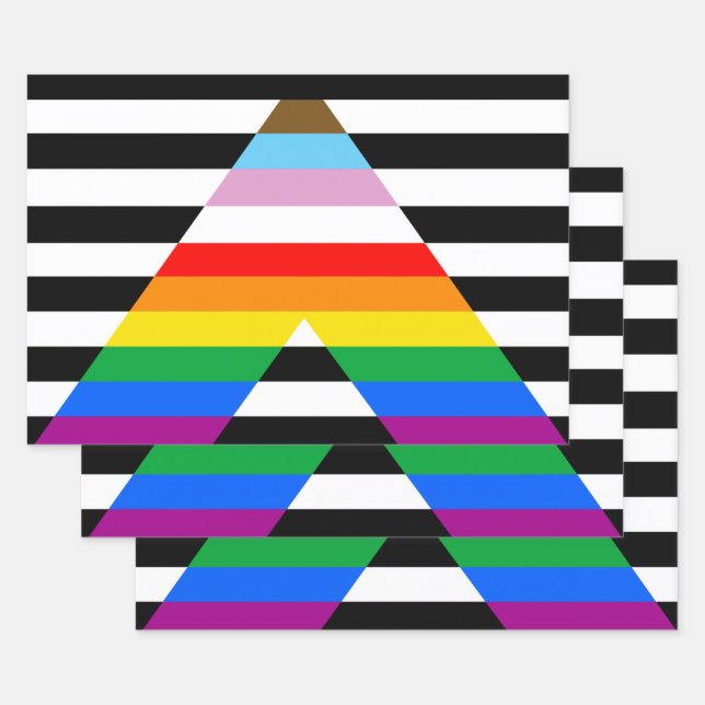 Ally Progress Pride Flag Wrapping Paper Sheets (Set)