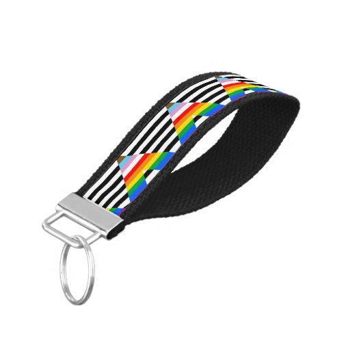 Ally Progress Pride Flag Wrist Keychain