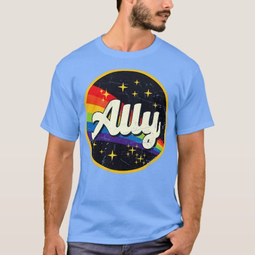 Ally Rainbow In Space Vintage GrungeStyle T_Shirt