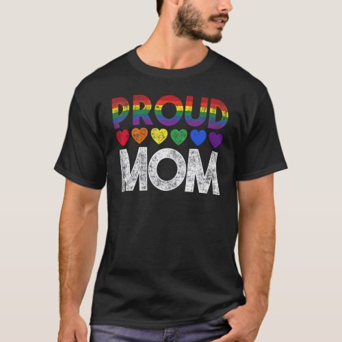 Ally Rainbow Lgbtq Awareness Gay Pride Proud Mom H T_Shirt