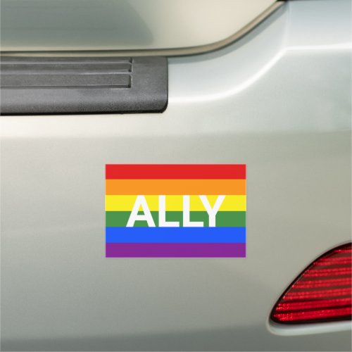 Ally Rainbow Pride Flag Car Magnet