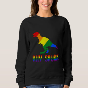 Ally saurus rex LGBTQ flag Gay Pride month Sweatshirt