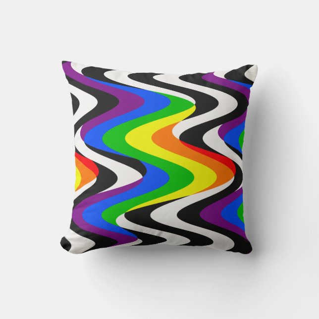 Ally Support Pride Flag Throw Pillow (Front)