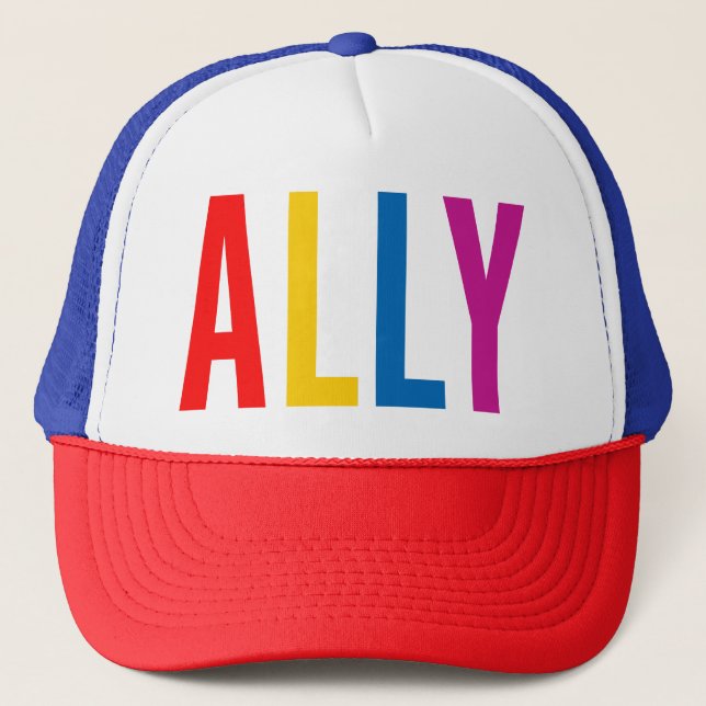 Ally to the LGBTG Community Diversity Equity Trucker Hat (Front)
