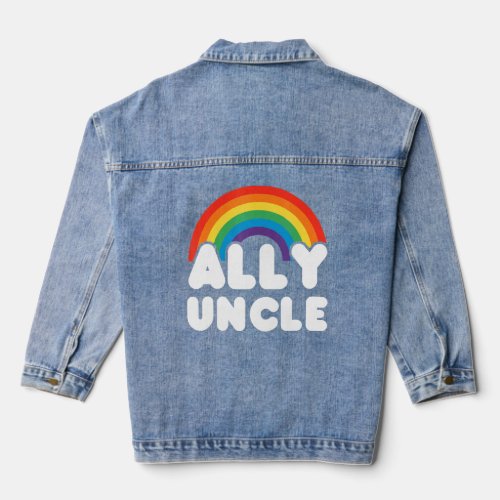 Ally Uncle Lgbt Flag Gay Pride Lgbtq  Denim Jacket