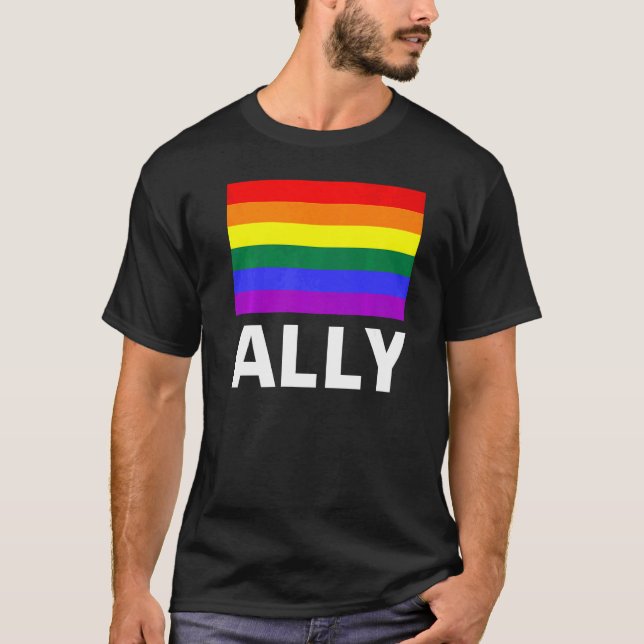 Ally with a rainbow   T-Shirt (Front)