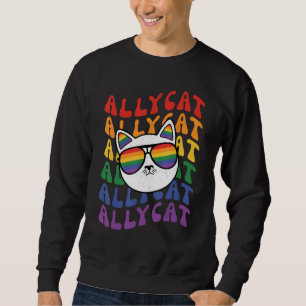 AllyCat Ally Cat Gay Pride Rainbow Sunglasses LGB Sweatshirt
