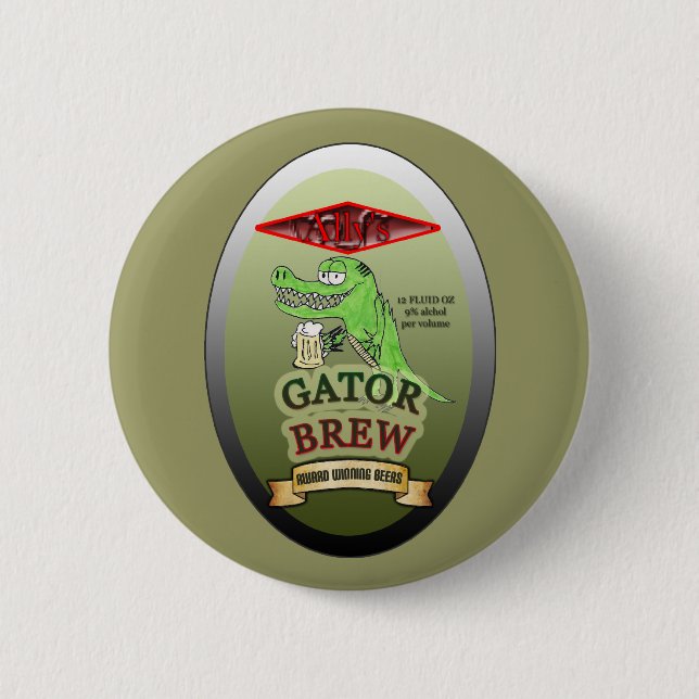Ally's Gator Brew Button (Front)